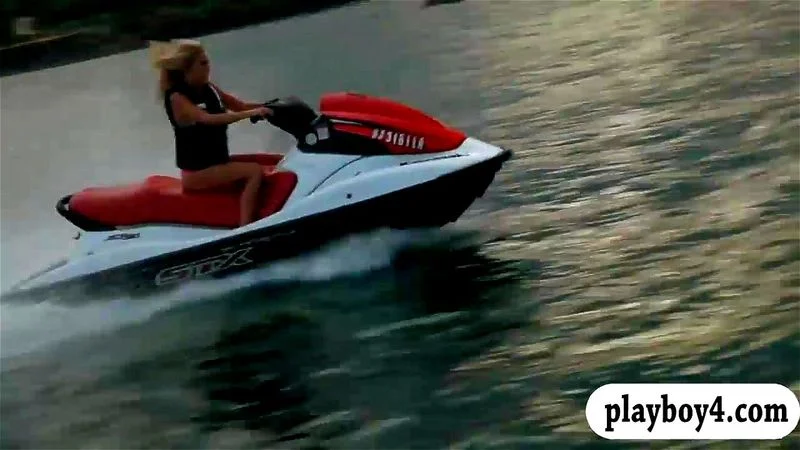 Badass girls enjoyed riding a jetski and big ball fighting