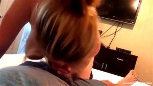 Busty Blonde Sucking Cock in Hotel