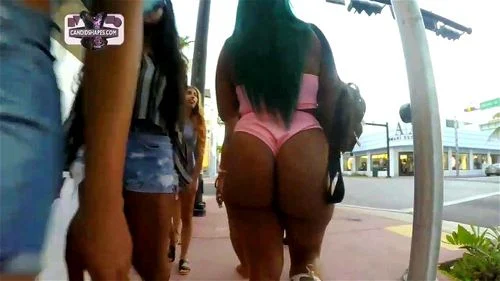 walking booty, public, big ass, ebony