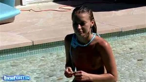 Lena Nicole Having Fun in Pool