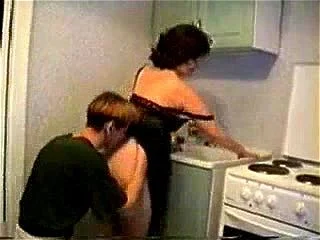 Son Fucks His Mom In The Kitchen
