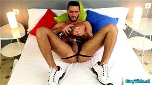 Muscle gay dildo and cumshot