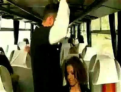 ticket, girl, brunette, bus