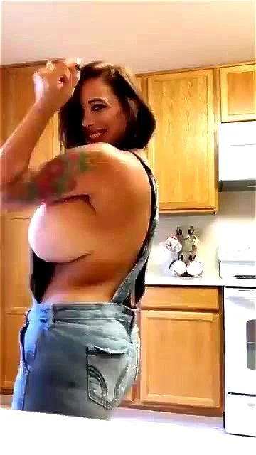 busty, brunette, dance, big tits