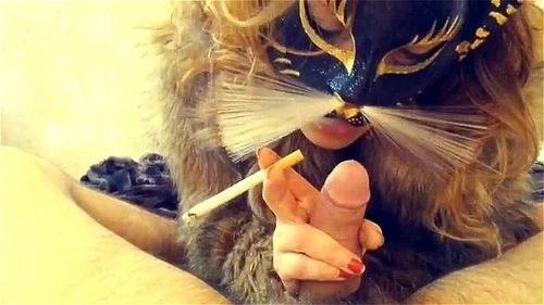 amateur, smoking blowjob, hairy pussy, smoking