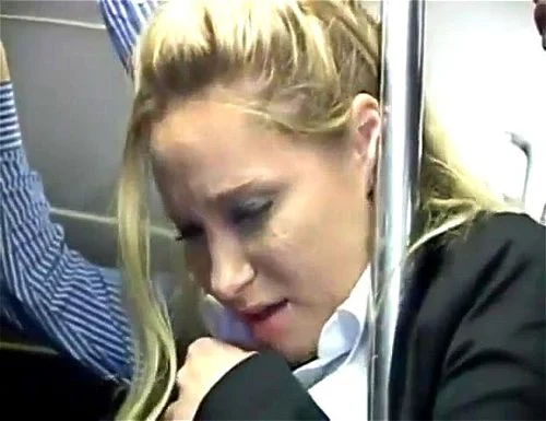 groped at bus, blowjob, blonde milf, squirt