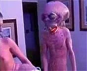 Scared hot babe sucks and fucks an alien