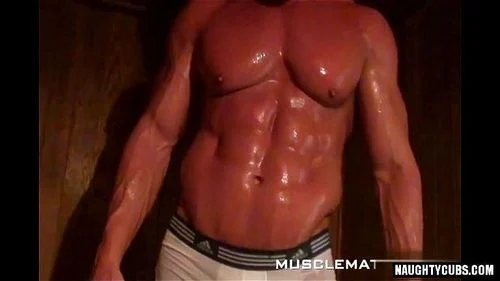 Muscle gay domination and cumshot