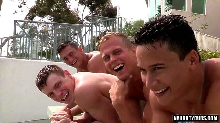 Hot jock foursome with creampie