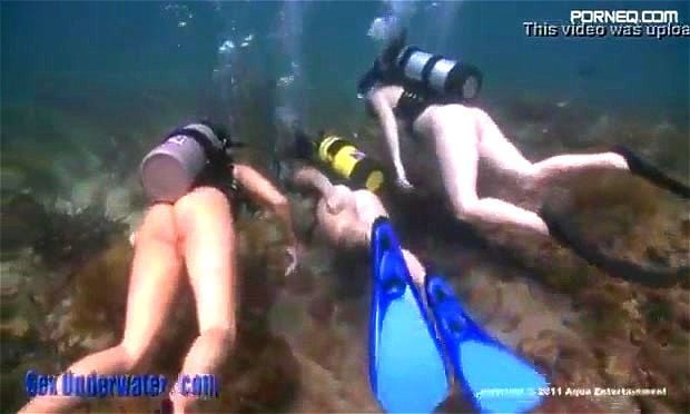 Amber, Daisy and friend scuba lovemaking