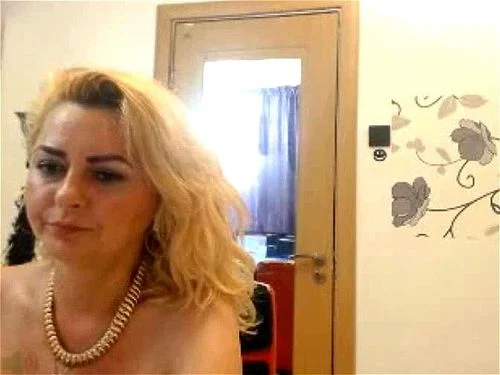 saggy natural tits, masturbation, webcam, blonde