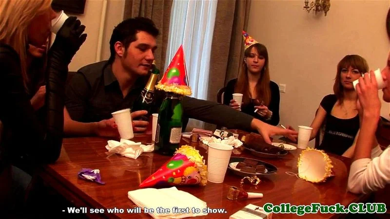 College Whores partying in group College Whores partying in group
