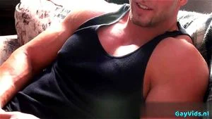 Muscle gay domination with cumshot