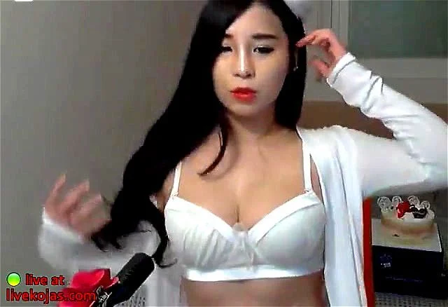 Big tits Korean cam beauty teases in stockings