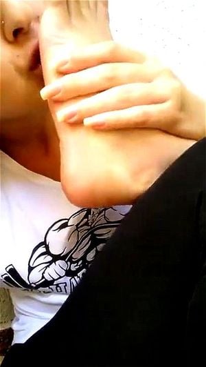 Self foot worship thumbnail