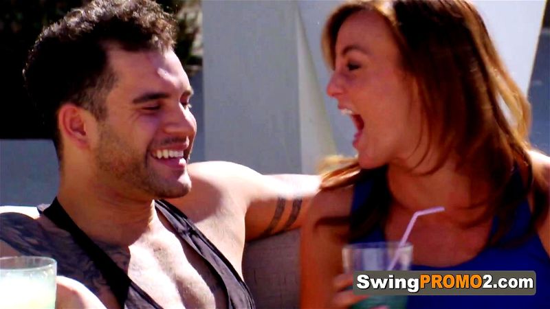 Swingers introduce themselves as they meet in the backyard