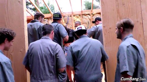 Ebony Hoe banged by construction workers