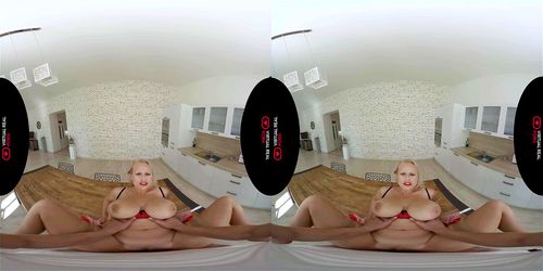 blonde, big tits, virtual reality, vr
