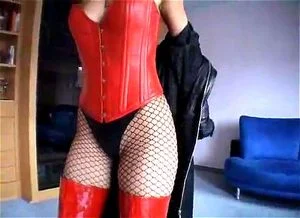 Boots Corset - Watch Red leather corset and boots - Corset Sexy, Thigh High Boot, Babe Porn  - SpankBang