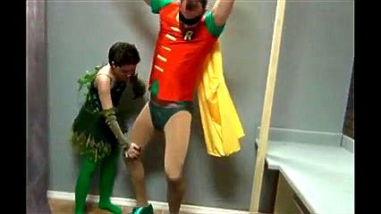 Tickling and jerking Robin's huge cock - Robin, Tickling, Bound Male Porn