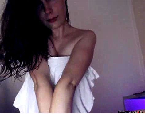 Brunette webcam tease Brunette webcam tease