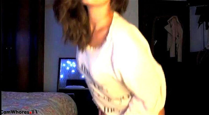 Brunette teases at home Brunette teases at home