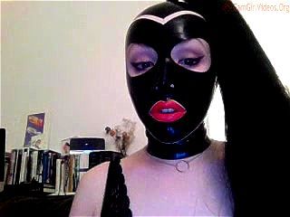 Latex Hooded Naughty Camgirl: Femdom & Mask Porn