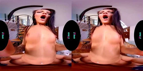 vr, virtual reality, brunette, blowjob