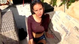 Petite Babe Gets Fucked on Terrace.  Watch more on xlivesluts.com