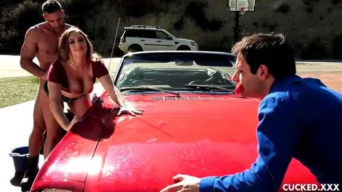 Skylar Snow Is A Big Tit Nympho Who Cucks Her Husband With The Car Polisher