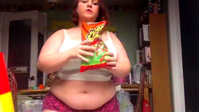 dough maiden eating hot cheetos