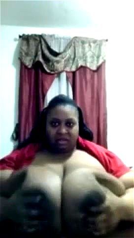 ebony, big tits, cam, huge tits