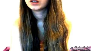 sexy camgirl teasing long hair perfect tits