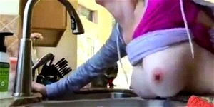 Hot Amateur MILF Quick Doggystyle Sex in Kitchen