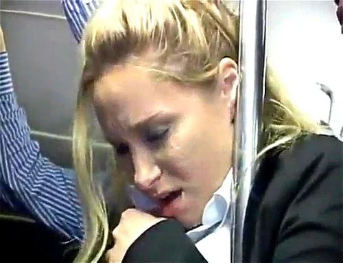 blonde, small tits, groped in bus, homemade