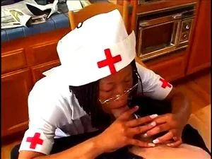 Black nurse takes care of white patient