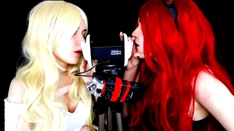 ASMR Angel and Demon Ear Licking