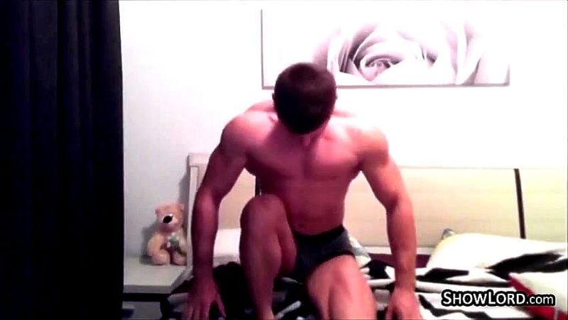 Muscular Bodybuilder Flexing