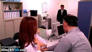 Japanese old boss wants to fuck personal secretary