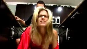 Busty chick mother in law takes the biggest cock in the kitchen.
