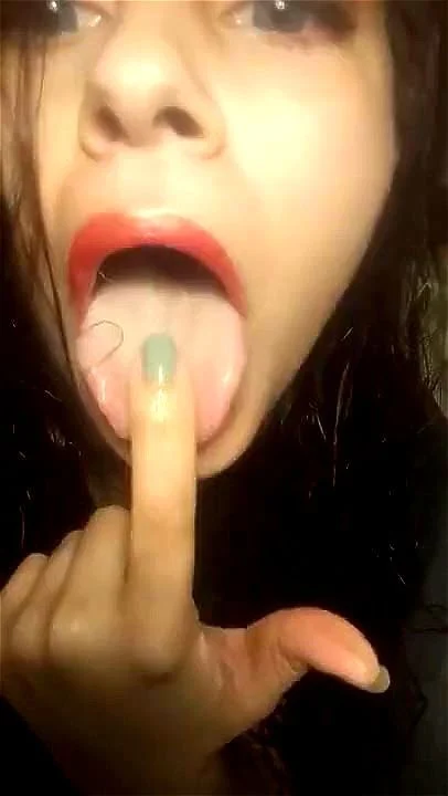 mouth fetish, tongue fetish, cam, latina