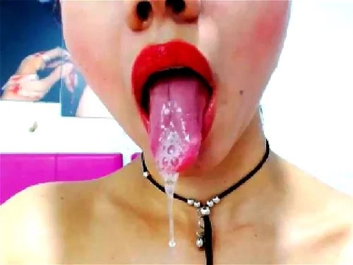 Hot Camgirl Drools & Shows Tongue For An Hour Spit Fetish
