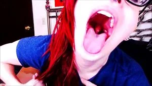 Redhead Shows Mouth Tongue Uvula Fetish