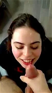 Hot Teen BJ & Cum On Tongue Facial