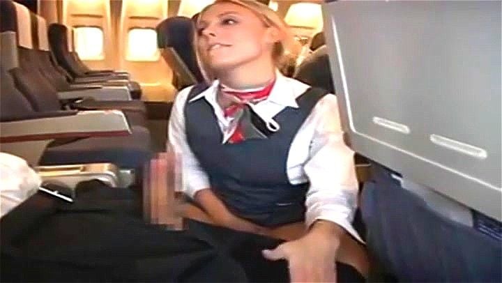 three sexy flight attendants suck fuck and take aload of cum