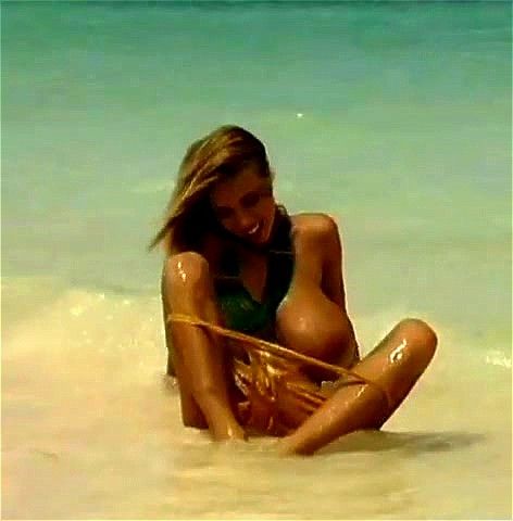 babe, beach, big tits, tits out