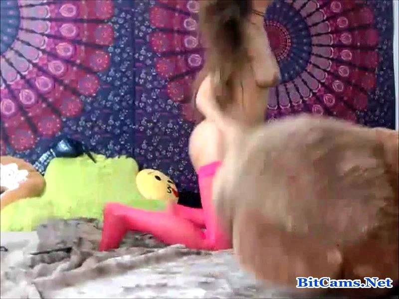 Horny girl play with teddy bear