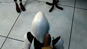Fucking butt of robotic woman 3D