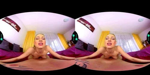 blonde, vr, small tits, virtual reality