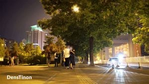 china street girl naked Chinese Girl Walk Nude Old Monument Public Street City ...